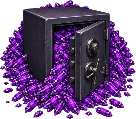 A vault packed with Aether crystals
