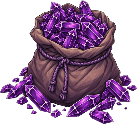 A sack overflowing with Aether crystals